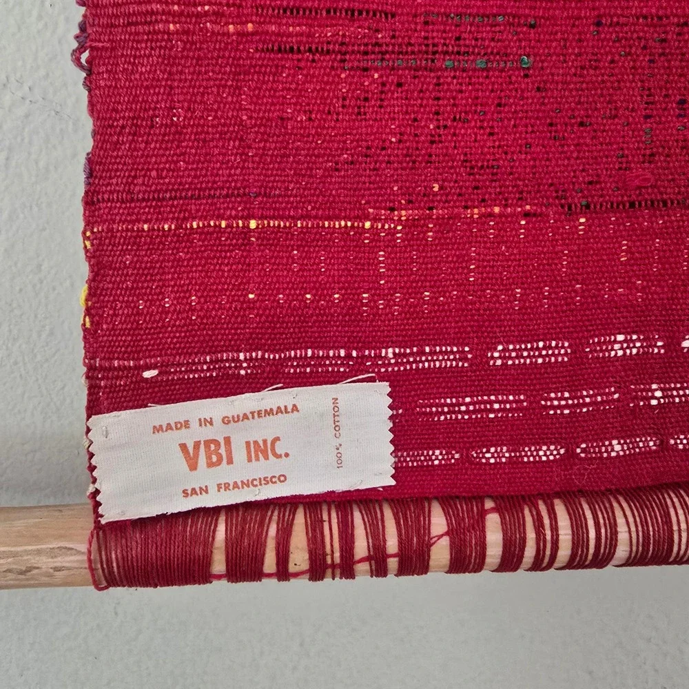 VBI Inc Guatemalan Handwoven Backstrap Loom Textile Wall Hanging Art